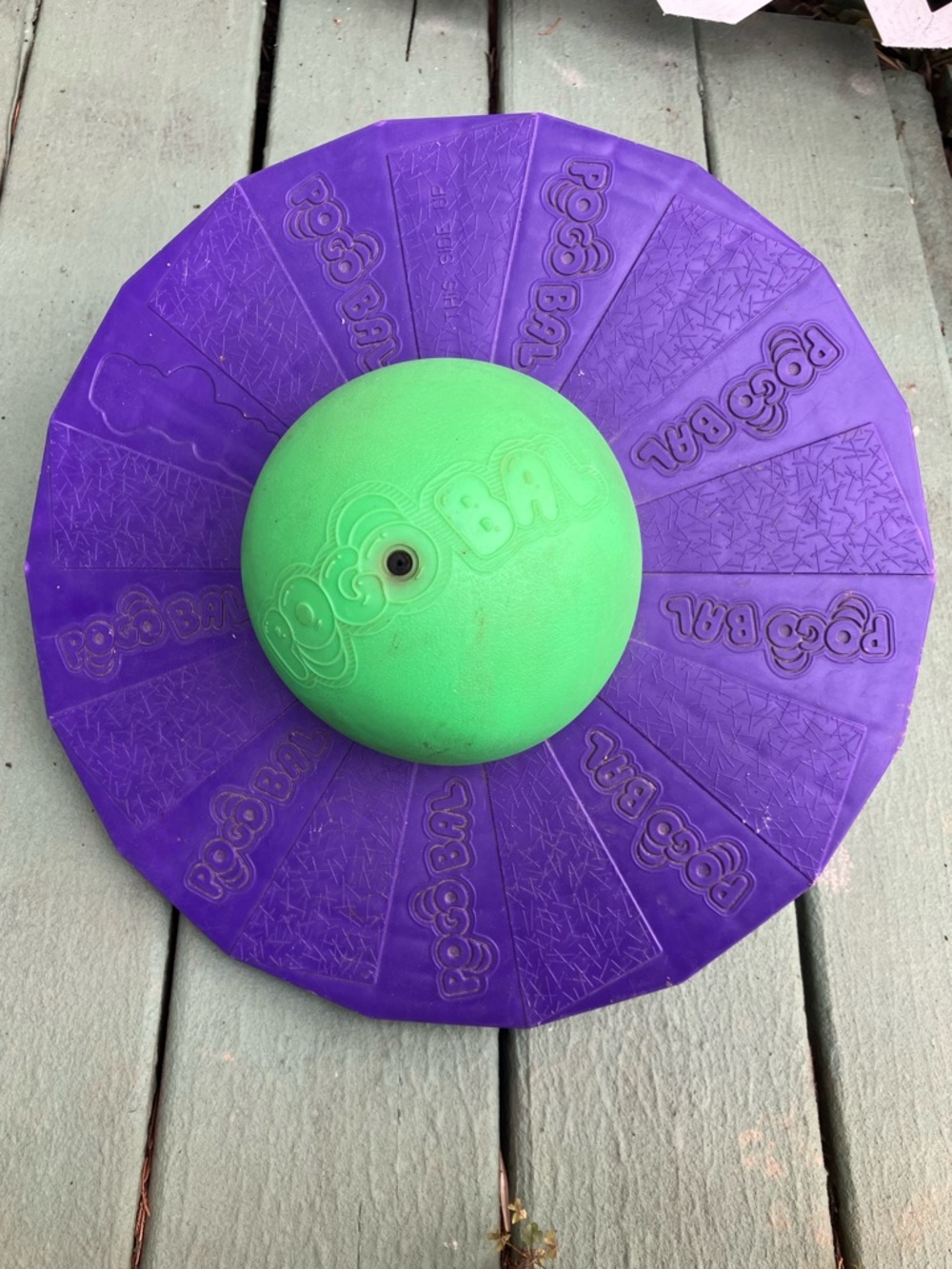 Vintage Pogobal Pogo Ball Bouncing Toy - Purple and Green